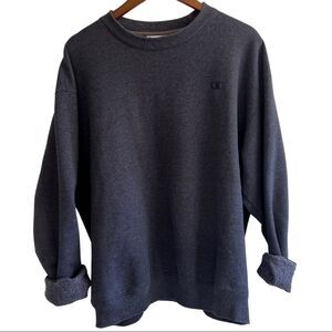 Navy Blue Basic Crew Neck CHAMPION Soft Sweatshirt Eco Athletic Extra Large